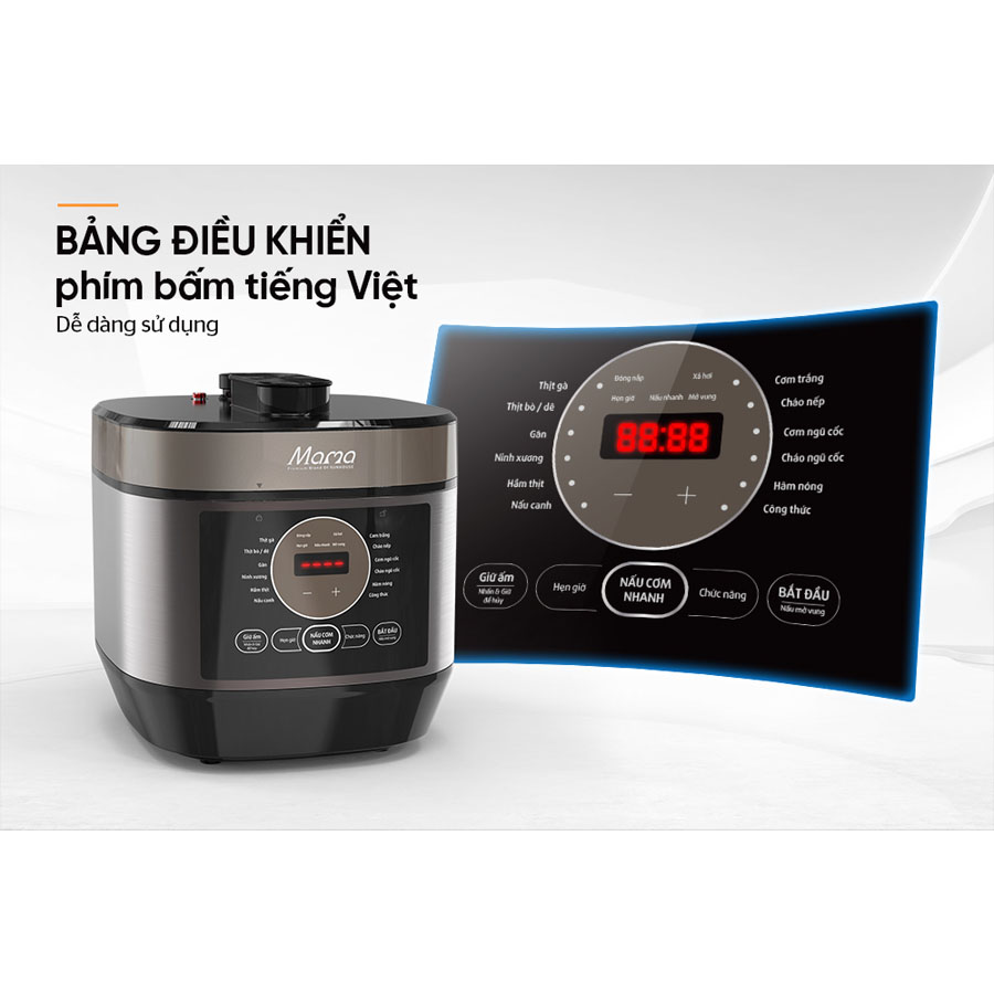 Nồi áp suất điện tử đa năng Sunhouse 5 lít MAMA SHD1580
