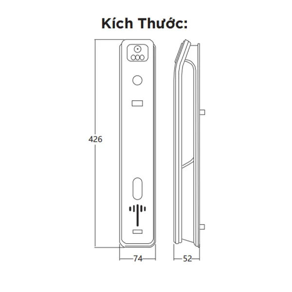 Khóa điện tử Hyundai cửa gỗ HY-SLA808
