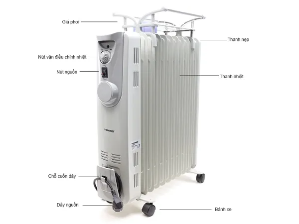 Máy sưởi dầu Tiross 11 thanh TS924