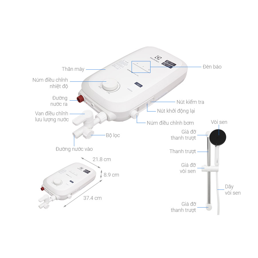 Máy nước nóng trực tiếp Electrolux EWE451QB-W4
