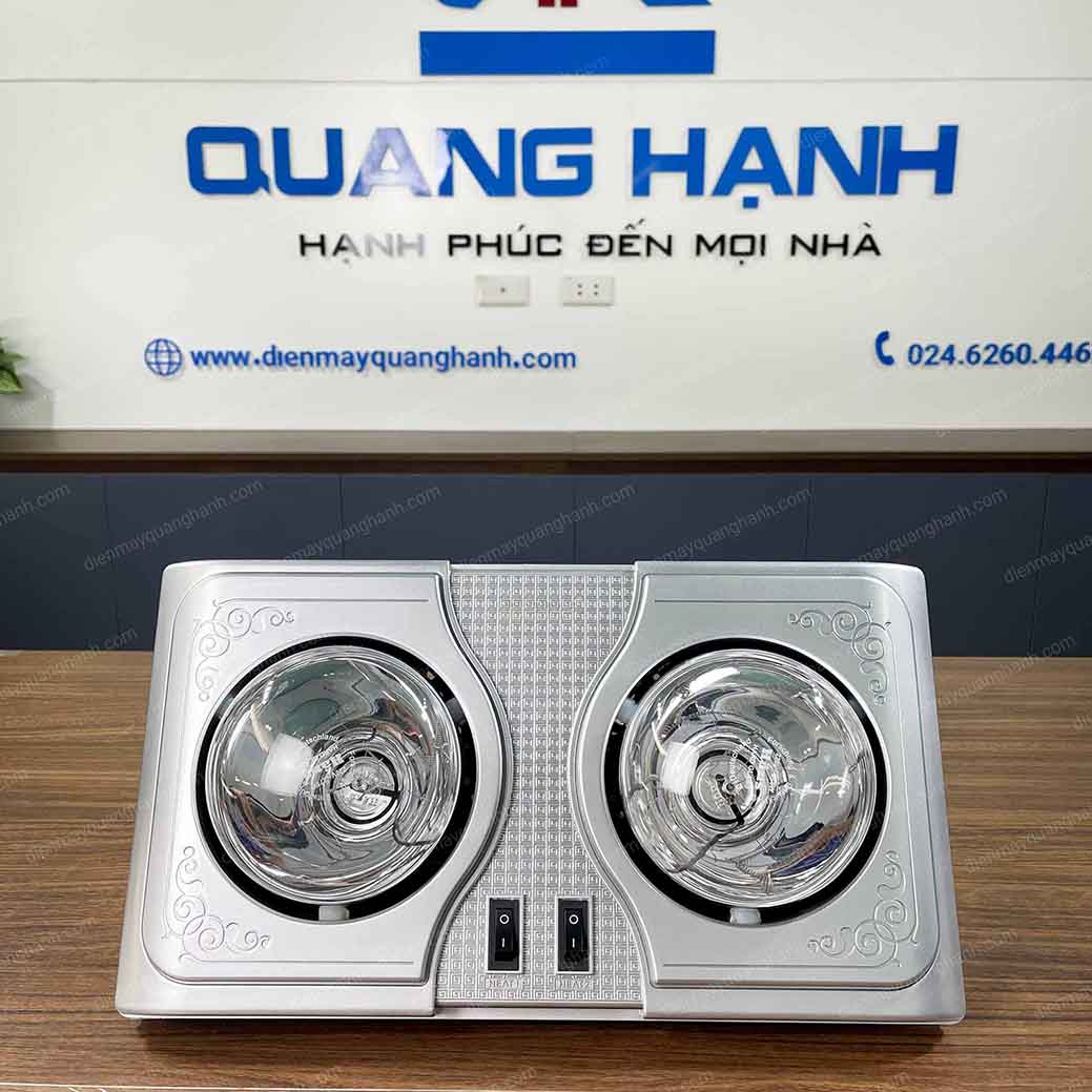 Ảnh thực tế Đèn sưởi nhà tắm Hans 2 bóng H2B