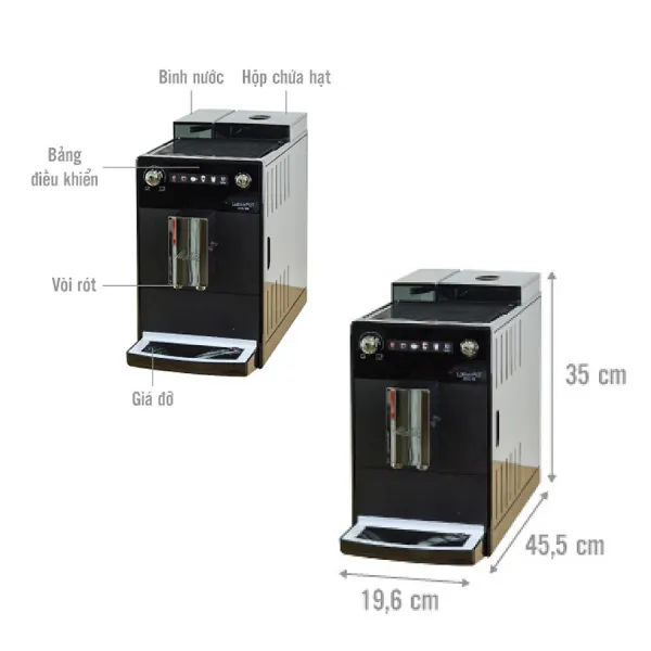 Máy pha cà phê tự động Melitta Latticia OT Đen