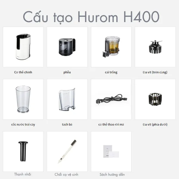 Máy Ép Trái Cây Tốc Độ Chậm Hurom H400