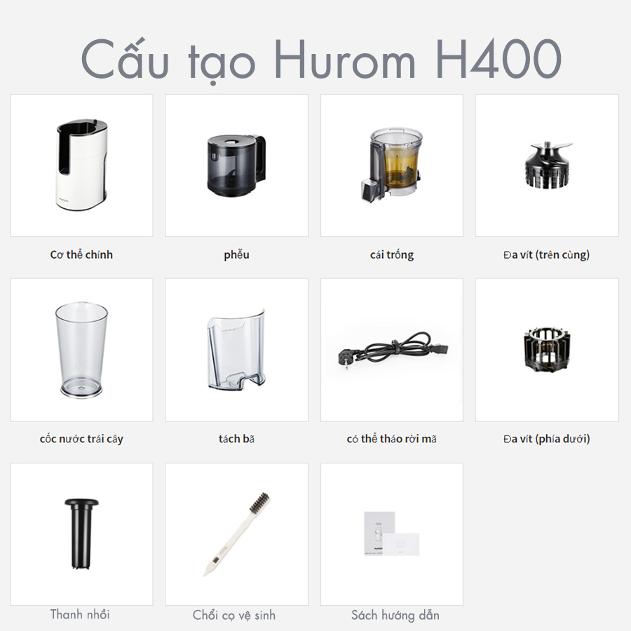 Máy Ép Trái Cây Tốc Độ Chậm Hurom H400