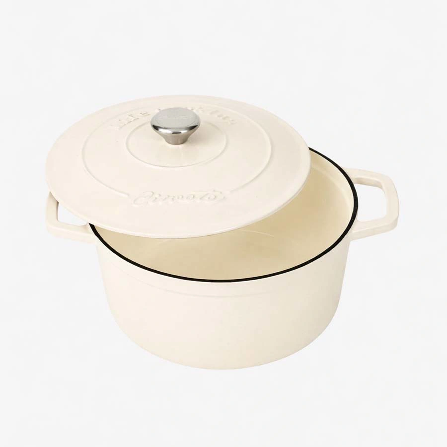 Nồi gang tròn tráng men sứ cao cấp Ciwete Acreamwhite 27cm CI0101 - toàn cảnh sản phẩm