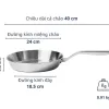 Chảo đúc inox 3 lớp đáy liền Tri-Ply Kaiyo KIP24 size 24cm