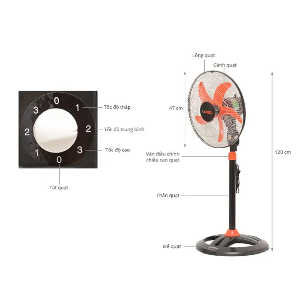 Quạt đứng Senko DTS107