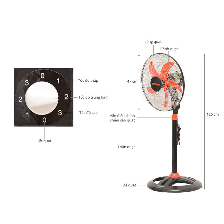 Quạt đứng Senko DTS107