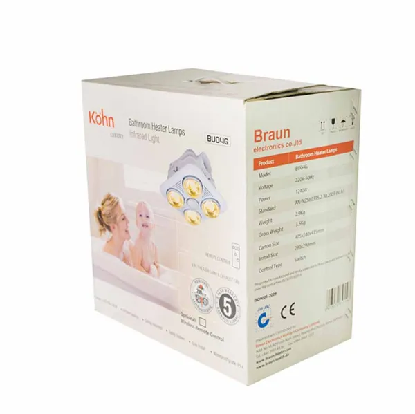 Đèn sưởi nhà tắm âm trần Kohn BU04G