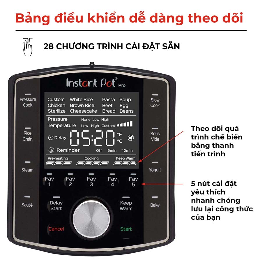 Nồi áp suất điện đa năng Instant Pot Pro 10-in-1 5.7L