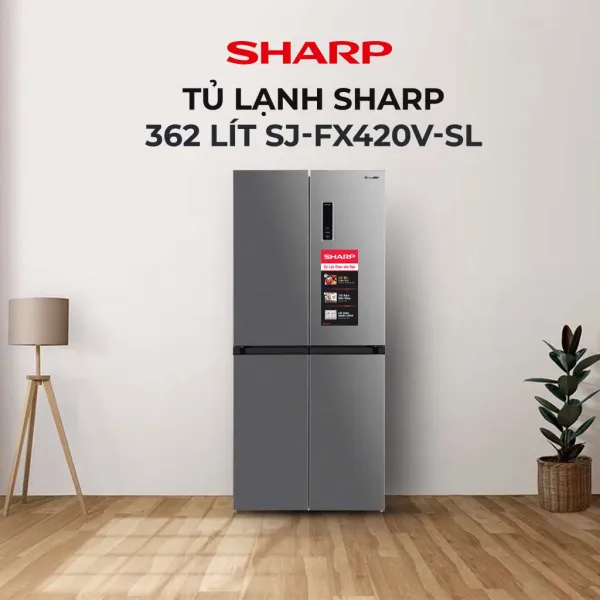 Tủ lạnh Sharp Inverter 362 lít Multi Door SJ-FX420V-SL