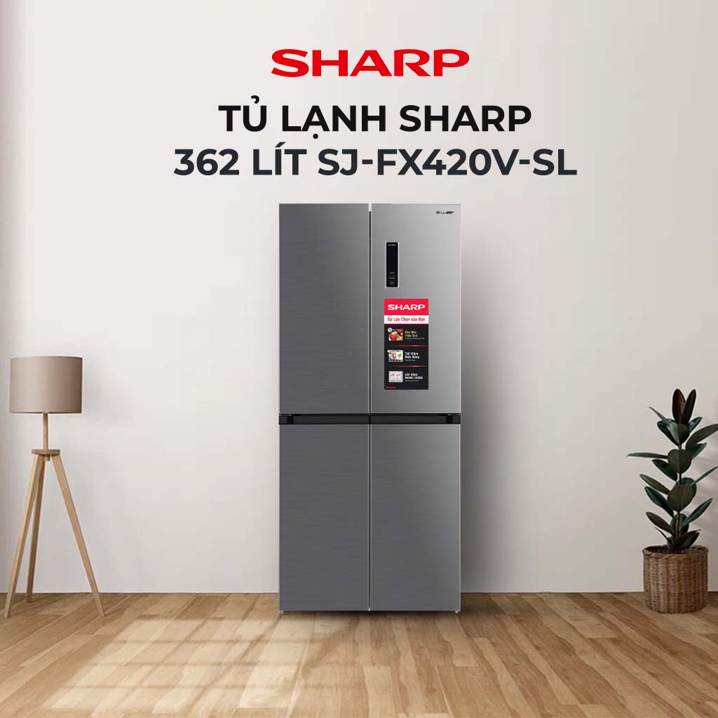 Tủ lạnh Sharp Inverter 362 lít Multi Door SJ-FX420V-SL