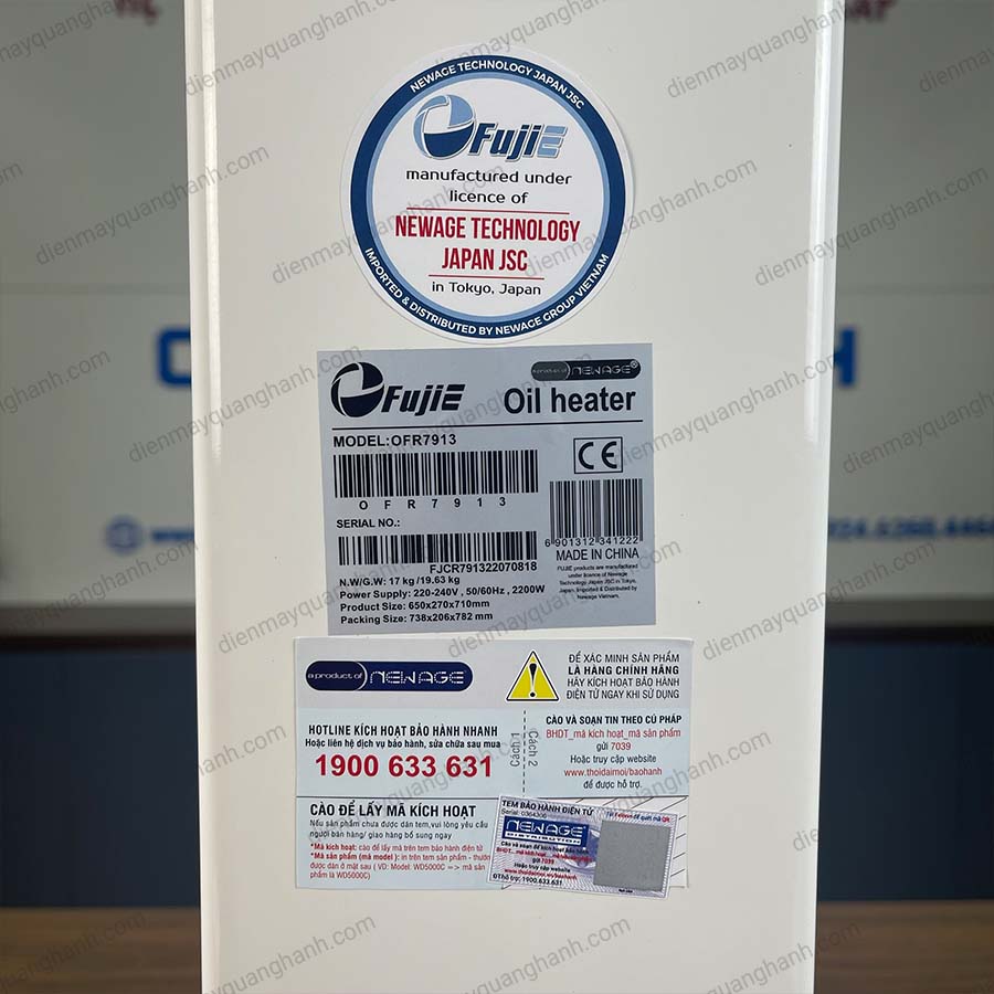 Ảnh thực tế Máy sưởi dầu FujiE OFR7913