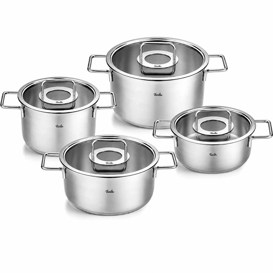 Bộ nồi FISSLER Pure Collection 4 món vung kính - toàn cảnh sản phẩm