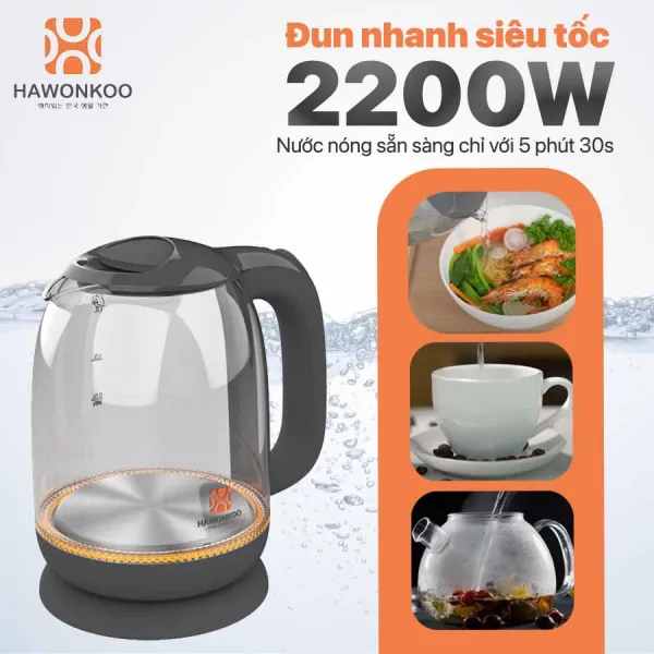 Ấm siêu tốc Hawonkoo KEH-170-GR