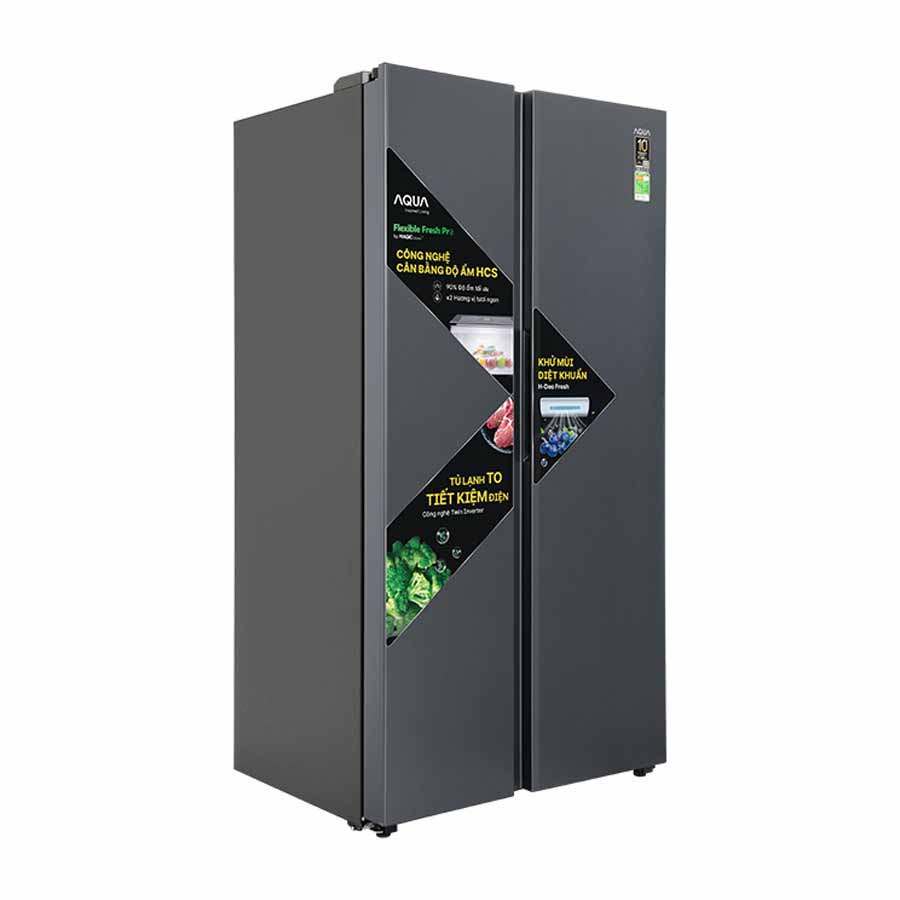 Tủ lạnh Aqua Inverter 646 lít Side by Side AQR-S682XA(SLB)
