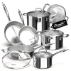 Bộ nồi inox cao cấp Ciwete 7 món có xửng hấp (chảo inox) SS0103-11PC NEW-SS