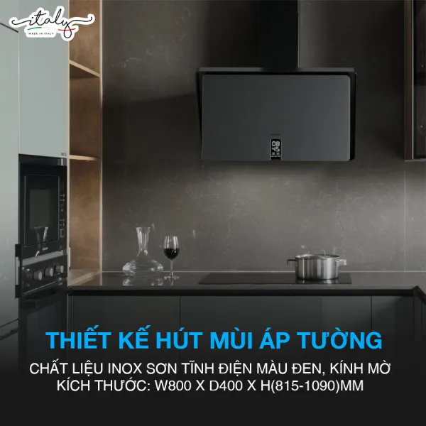 Máy hút khói khử mùi – áp tường TIME K-153MB