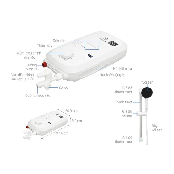 Máy nước nóng trực tiếp Electrolux EWE451QX-W4