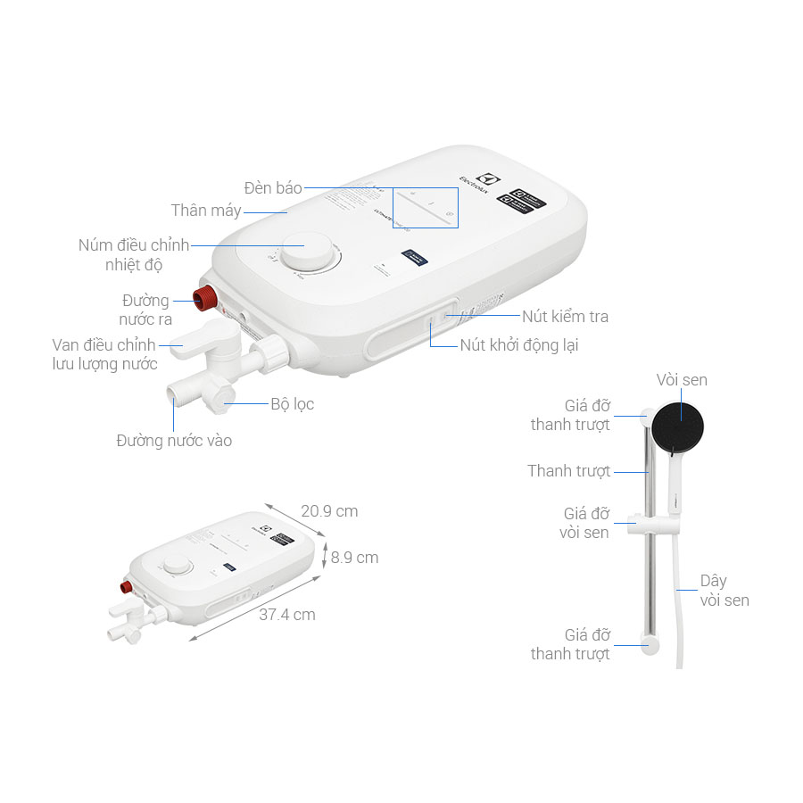 Máy nước nóng trực tiếp Electrolux EWE451QX-W4