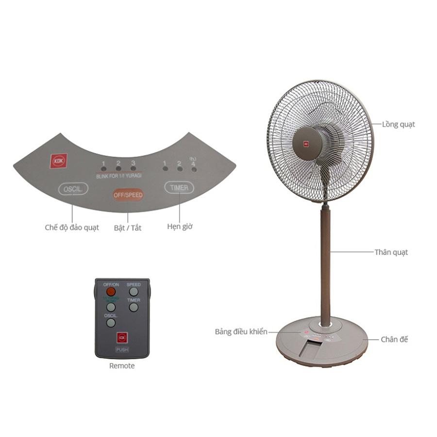 Quạt lửng KDK N30NH màu nâu đồng