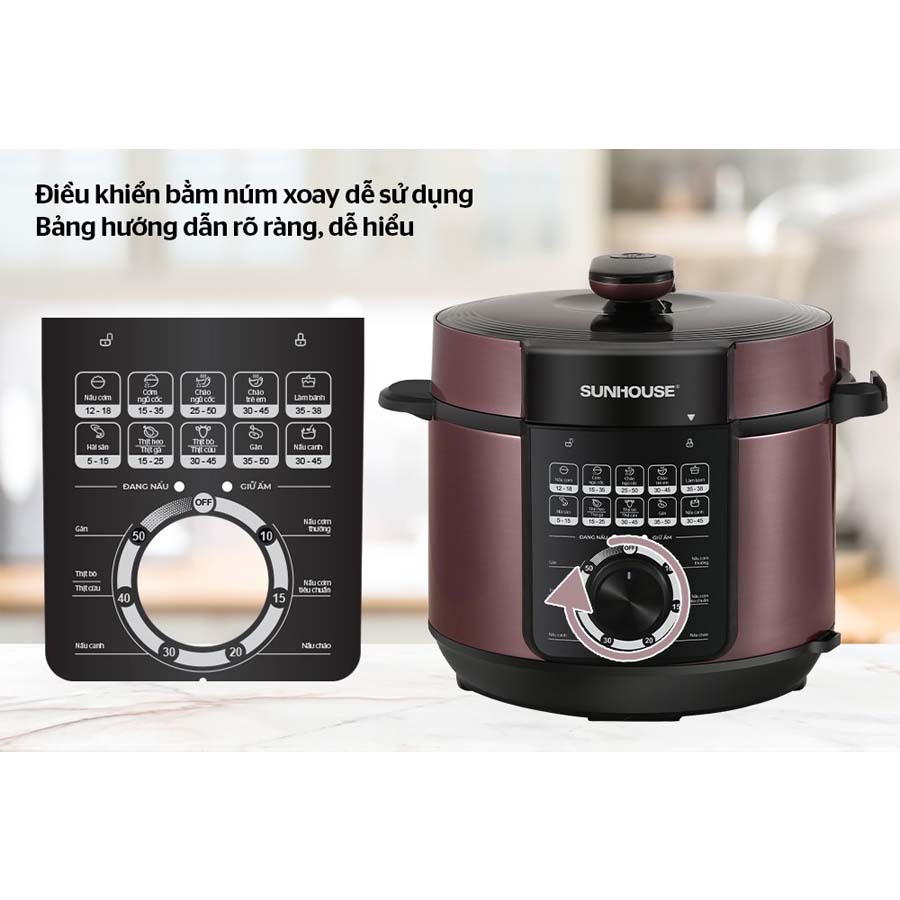 Nồi áp suất điện đa năng Sunhouse 6 lít SHD1657