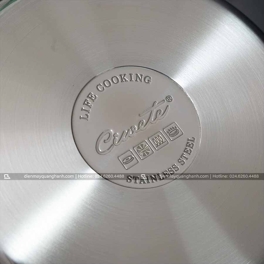 Ảnh thực tế Bộ nồi inox cao cấp Ciwete 7 món có xửng hấp (chảo inox) SS0103-11PC NEW-SS