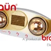Đèn sưởi Braun 2 bóng vàng thổi gió nóng BU16