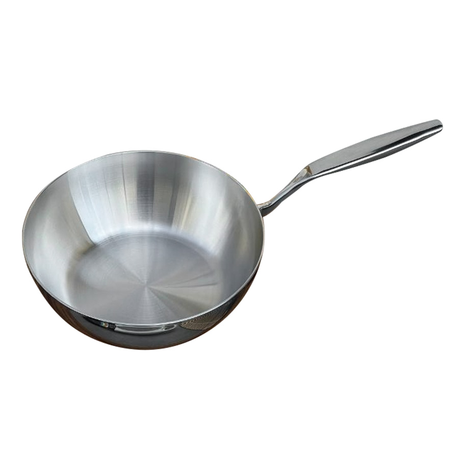 Chảo Inox sâu lòng đáy liền Tri-Ply Kaiyo KIW24 size 24cm không nắp