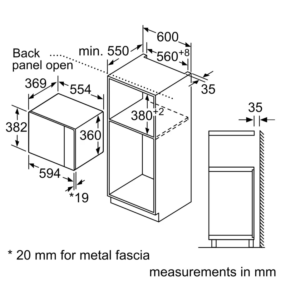 Lò vi sóng âm tủ có nướng Bosch BEL554MB2 25 lít