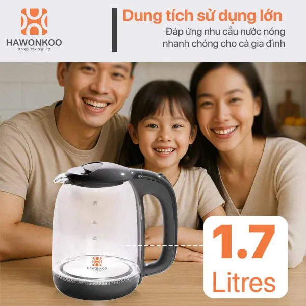 Ấm siêu tốc Hawonkoo KEH-170-GR