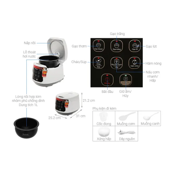 Nồi cơm điện tử Tefal RK730168 1L
