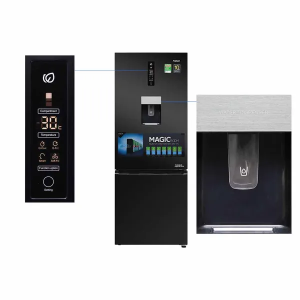 Tủ lạnh Aqua Inverter 288 lít AQR-IW338EB (BS)