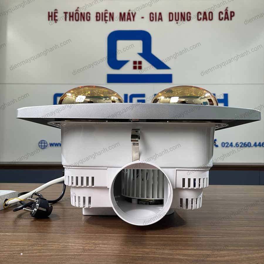 Ảnh thực tế Đèn sưởi nhà tắm Heizen HE4BR 4 bóng âm trần có điều khiển