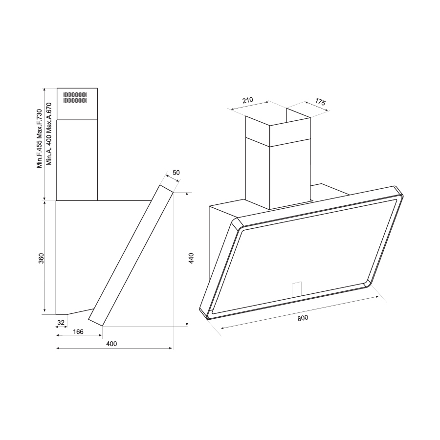 Máy hút mùi áp tường Malloca Plana K3444