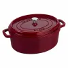 Nồi gang oval Staub màu đỏ lựu 31cm – 5.5L