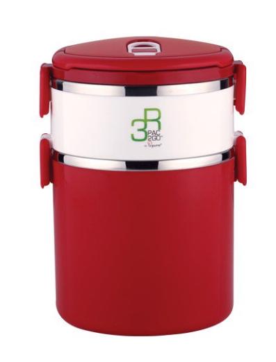 Camen đựng cơm La gourmet® Millennium PAC2GO 2 ngăn 2.5L (đỏ/trắng)