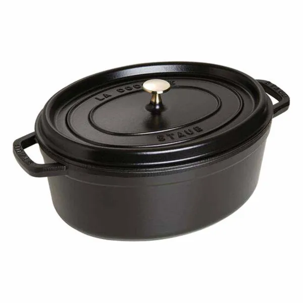 Nồi gang oval Staub màu đen 37cm – 8L
