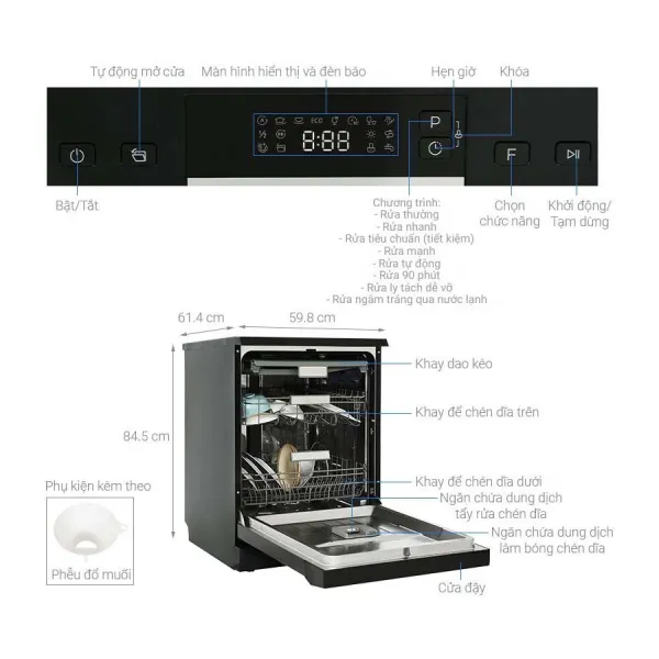 Máy rửa bát độc lập Hafele HDW-F60EB 538.21.310