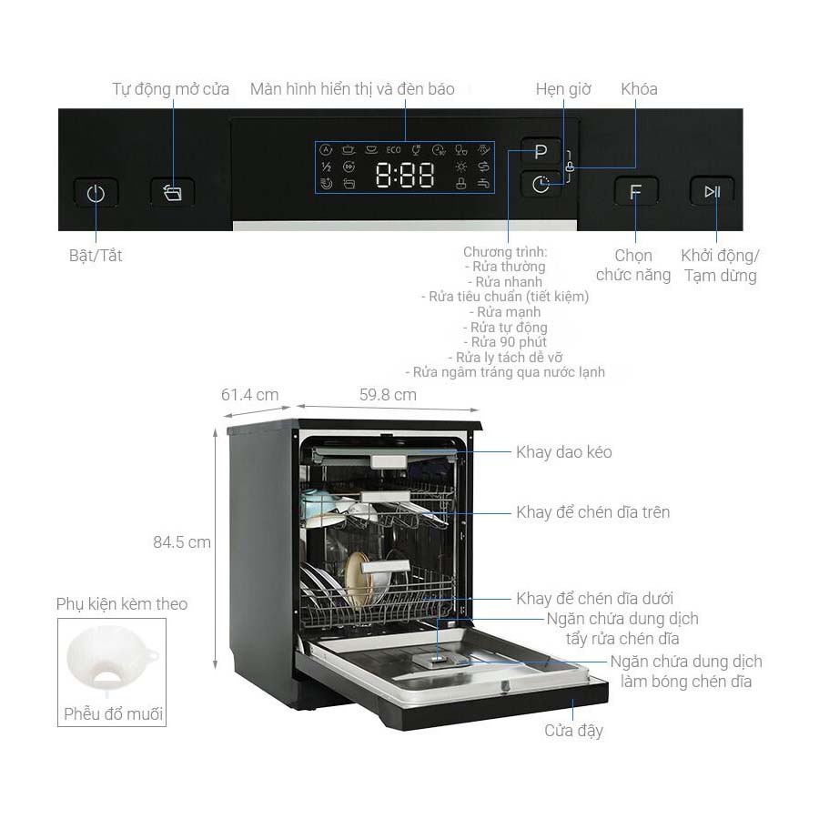 Máy rửa bát độc lập Hafele HDW-F60EB 538.21.310