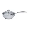 Chảo Inox sâu lòng đáy liền Tri-Ply Kaiyo KIW-3666 size 24cm có nắp