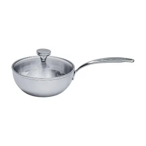 Chảo Inox sâu lòng đáy liền Tri-Ply Kaiyo KIW-3666 size 24cm có nắp