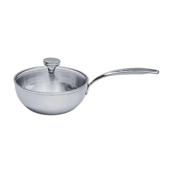 Chảo Inox sâu lòng đáy liền Tri-Ply Kaiyo KIW-3666 size 24cm có nắp