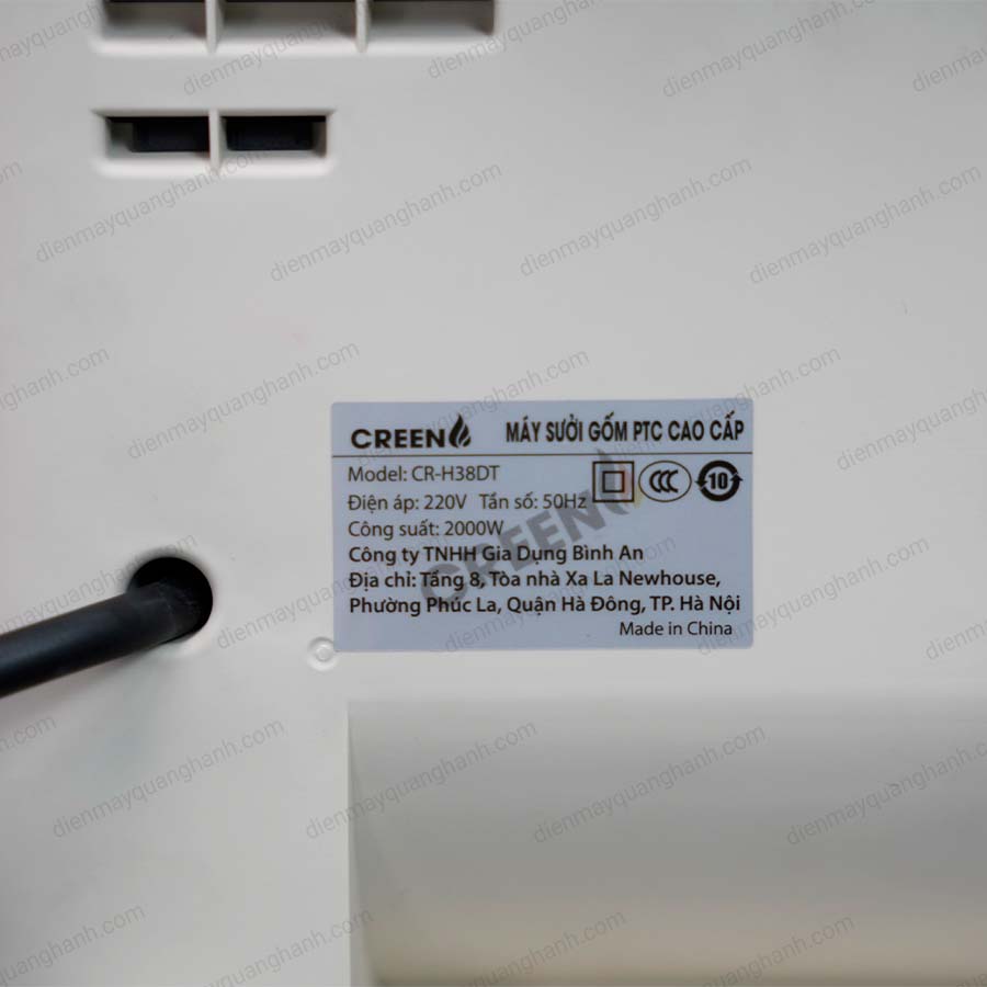 Ảnh thực tế Máy sưởi gốm treo tường Creen CR-H38DT