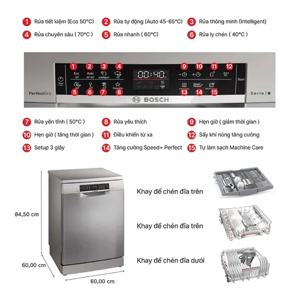 Máy rửa chén độc lập Bosch SMS6ZCI85M