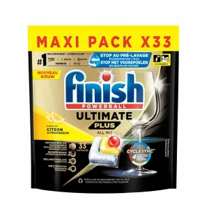 Viên rửa bát Finish Ultimate Plus All in one 33 viên hương chanh