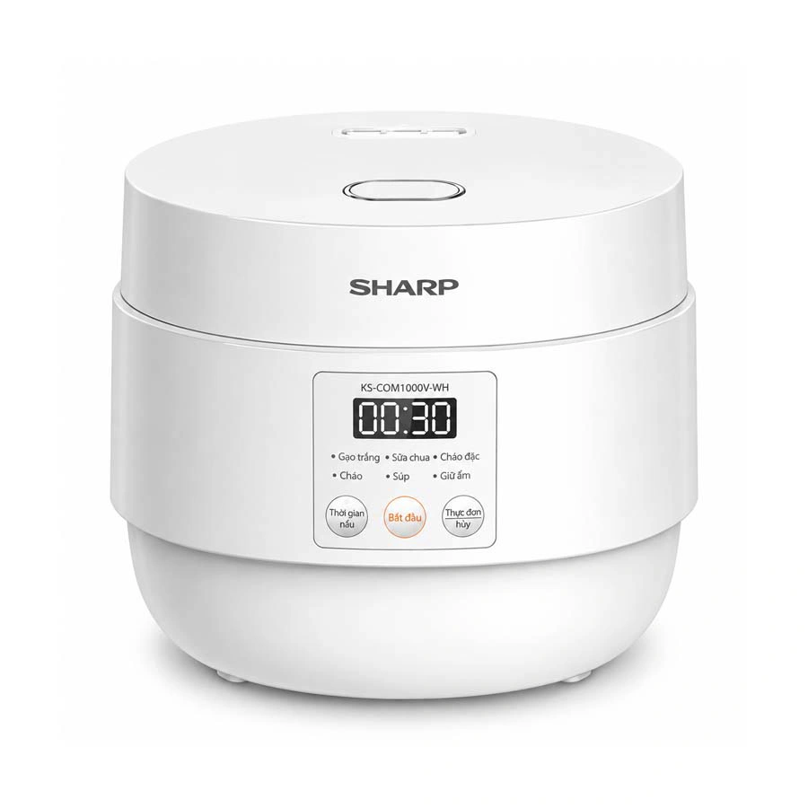 Nồi cơm điện tử Sharp KS-COM100DV-WH dung tích 1 lít