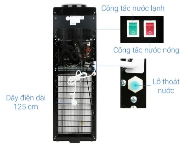 Cây nước nóng lạnh Midea YL1836S-B 520W, 3 vòi