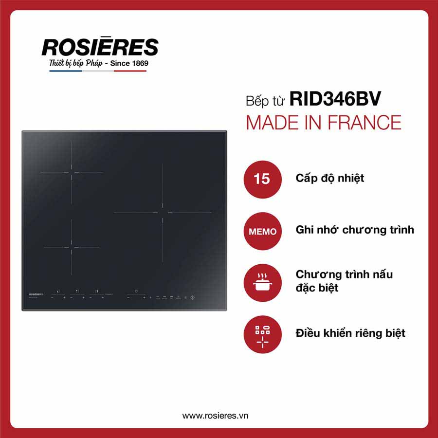 Bếp từ 3 vùng nấu Rosieres RID346BV
