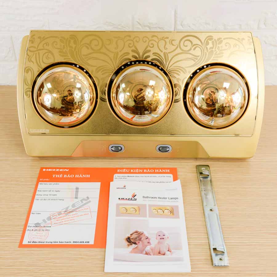 Đèn sưởi nhà tắm Heizen HE-3BR 3 bóng có điều khiển từ xa